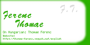 ferenc thomae business card